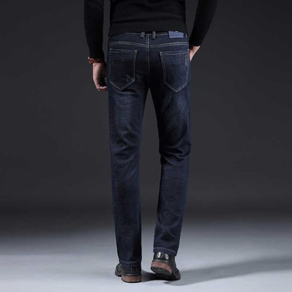 

men's jeans brand men slim classic style business casual blue black elastic straight long o0go j8w8