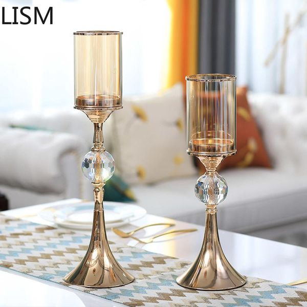 

candle holders nordic crystal glass stand retro candlestick table decorations romantic mumluk gold wedding centerpieces