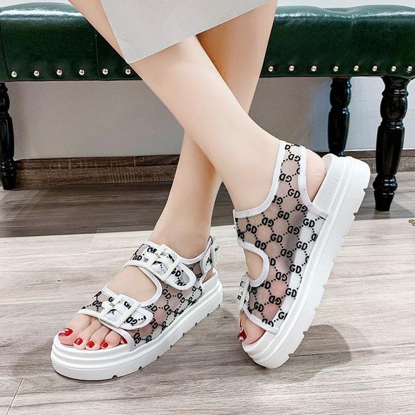 

sandals summer mesh women wedge heels woman slip resistance ladies shoes female sandalias zapatos de mujer, Black