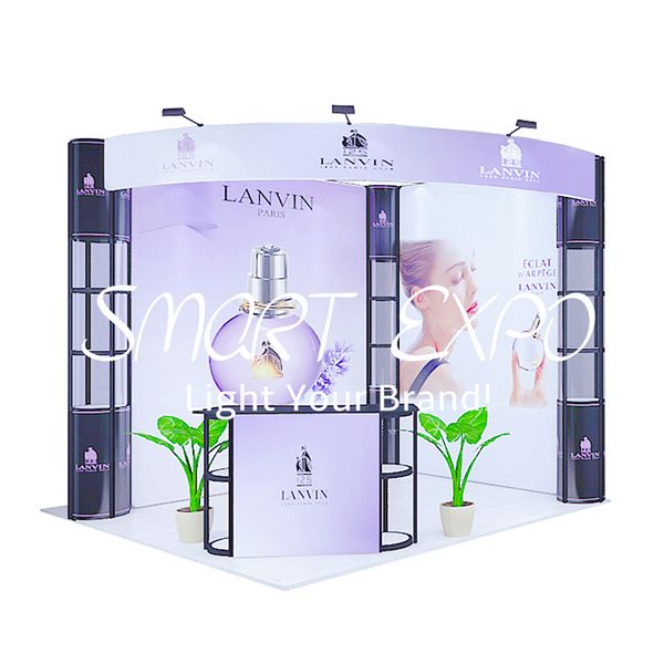 

10ft*10ft open-surrounding style exhibition booth advertising display with custom printing portable carry bags