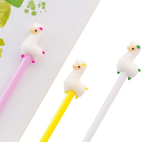 

gel pens 30pcs/lot cartoon alpaca pen for writing black ink school office supplies students' gift prize 0.5mm