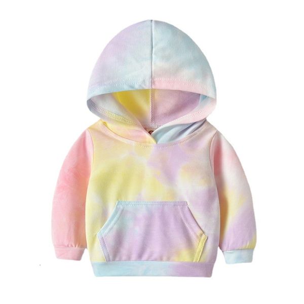 

children's spring hooded tie dyed long sleeve pullover kids, Blue