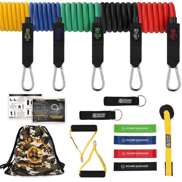 

resistance bands power guidance 16 pcs set fitness exercise equipment loop bandas elasticas