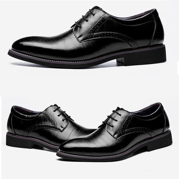 

dress shoes classic leather men brogues lace-up bullock business oxfords, Black