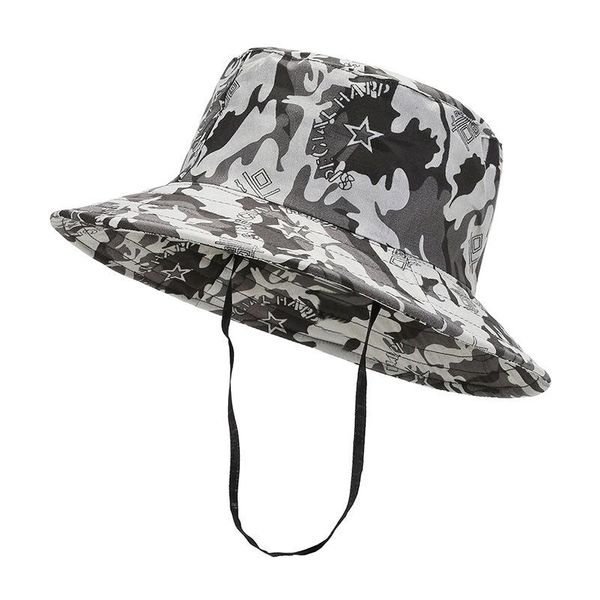 

wide brim hats summer foldable sun fisherman breathable hat men women digital camouflage travel beach sunscreen uv cap r68, Blue;gray
