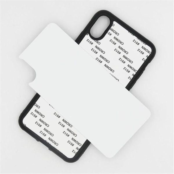 2021 Em branco 2D Caso de Sublimação TPU + PC Calor Transferência Telefone Capa Capa para iPhone 12 Mini 11 Pro Max para Samsung com inserções de alumínio