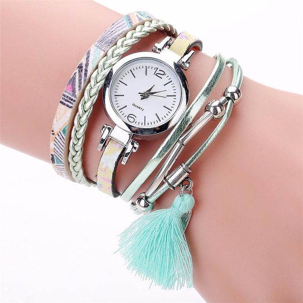 

wristwatches women bracelet watches with tassel pendant casual fashion ladies quartz relogio feminino, Slivery;brown
