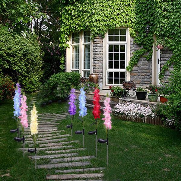 

lawn lamps led solar light artificial violet simulation flower outdoor waterproof garden stakes yard art home courtyard decor