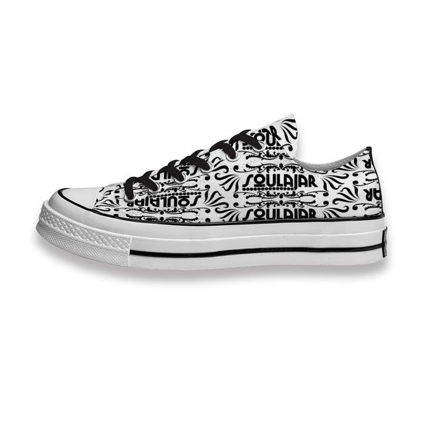 

custom printed shoes music band logo soulajar black sneakers low mens womens skateboard sport footwear diy trainers canvas casual