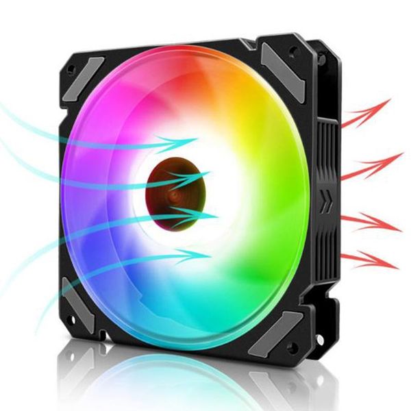 

rgb computer case fans 120mm led air cooling silent remote control diy pc cooler