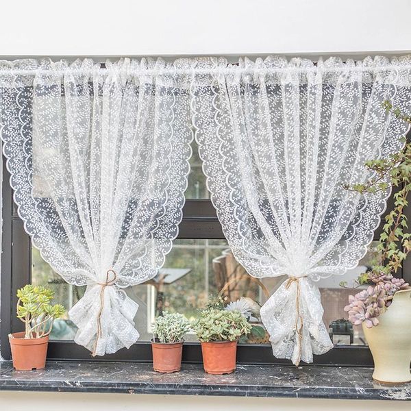 

curtain & drapes korean lace short curtains for living room white valance kitchen bathroom cafe closet door tulle window jd1061