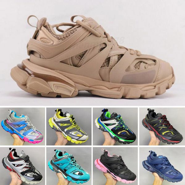 Mens Track 3.0 Tess Gomma Clunky Sneaker Dad Shoes Maille Donna Paris Triple S Casual Trainer Retro Outdoor Designer C33