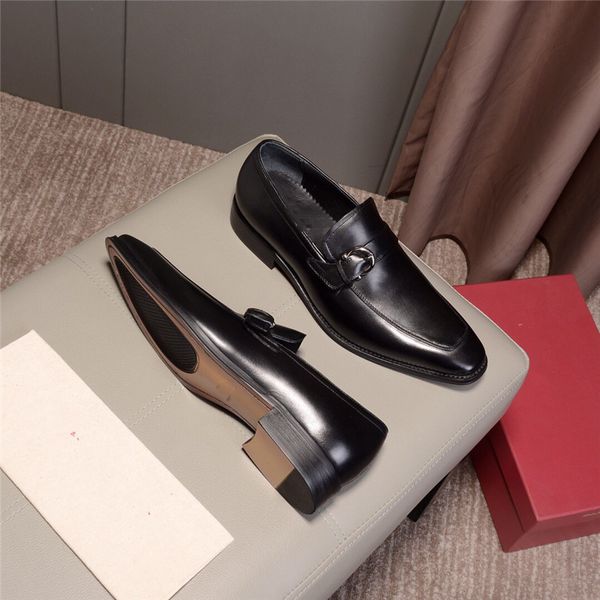 

luxury dress men shoes new classic genuine leather oxford shoe fashion business men's suits shoes slip on dress shoes, Black