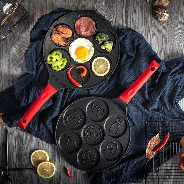 

7-hole breakfast frying pan multi-functional practical convenient non-stick waffles maker omelet egg mold pancake pot