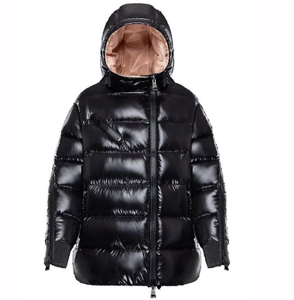 

women nylon short down jacket zipper closure pockets thick warm coat designer woman detachable hood winter loose outwear, Black