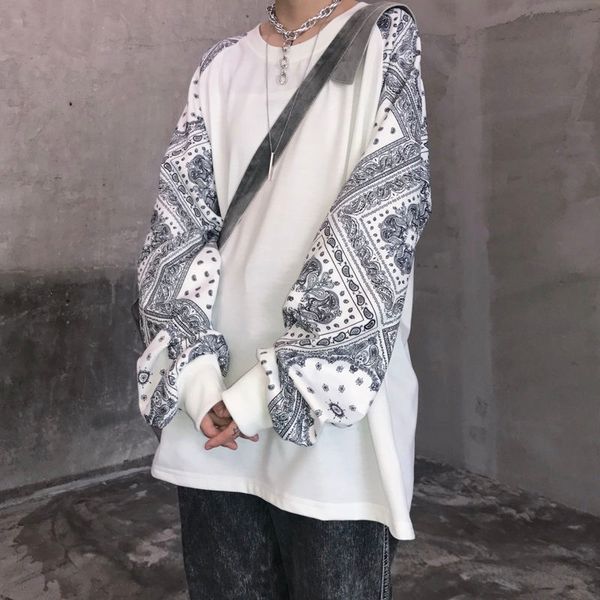 

women's pants & capris spring white autumn loose korean harajuku vintage long gothic punk sleeve graphic clothes t female streetwe, Black;white
