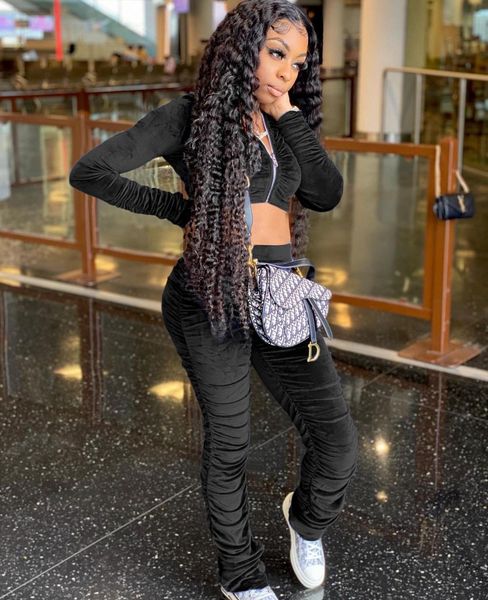 

2 pieces of women's velvet suit, famous internet ins, pleated shorts, trousers, sexy, club wear, 2021 shjj, Gray