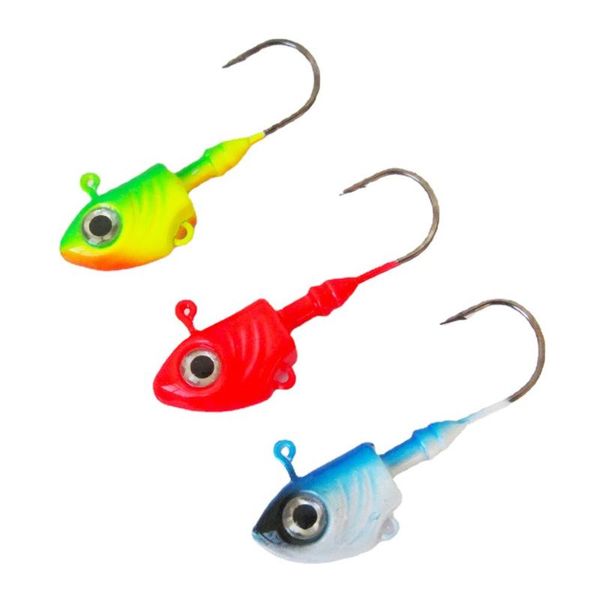 

fishing hooks 3pcs/lot 40g/45g fish head lead hook carbon steel barbed soft bait jig heads fishhooks for sea and ice
