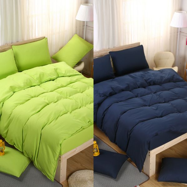

winter new solid orange color bedding set bed linen flat bed sheet duvet cover pillowcase  full single 3 / 4pcs c0223