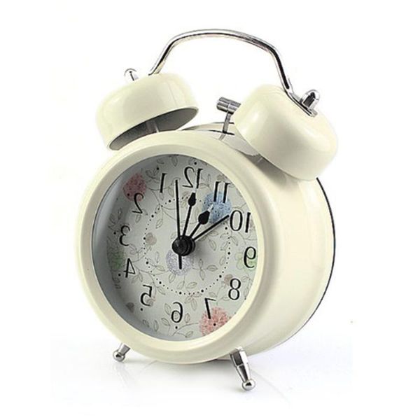 

desk & table clocks 3-inch twin bell analog alarm clock - loud (white)
