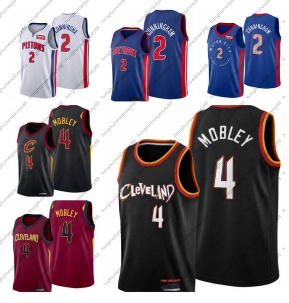 

basketball jerseys 2 cade cunningham 4 evan mobley men 2021 detroitÂpistonsÂjersey clevelandÂcavaliersÂjerseys 0811, Black;red