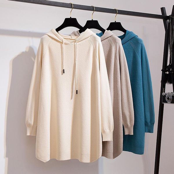 

women's sweaters hooded sweater 2021 autumn and winter thickened all-match jacket loose trendy lazy style, White;black