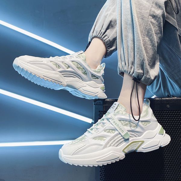 

2021 new mens spring and autumn shoes trendy all-matching sports casual shoes hong kong style white internet celebrity daddy ins fashion sho