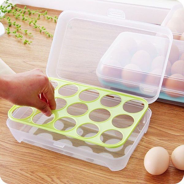 

storage bottles & jars egg box 15 cell portable multifunctional practical refrigerator container holderÂ fresh kitchen tools