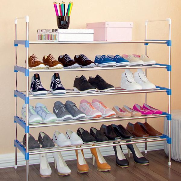 

clothing & wardrobe storage simple shoe rack iron tube door shoes removable stand holder shelf furniture lengthened space saving organizer