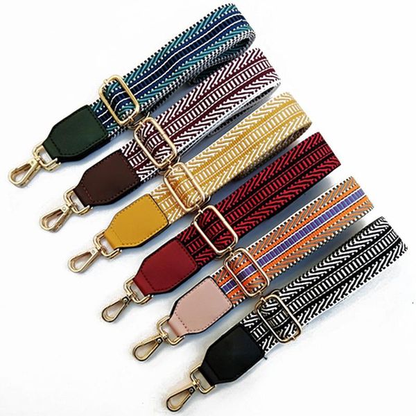 

cotton fabric stripe strap chic belt replacement adjustable shoulder bag wide strap belt diy lady handbag handle, Black