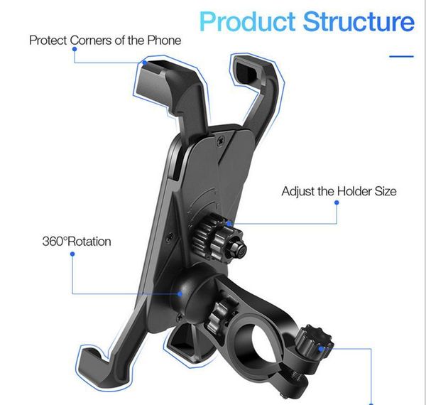 

cross country sports anti-shake smart phone holder universal 360Â°rotating adjustable bicycle holder motorcycle handle mobile phone gva xfjws