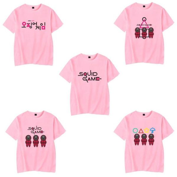 

women's t-shirt women print tv series squid game men summer casual male t shirt hipster tee homme streetwear, White
