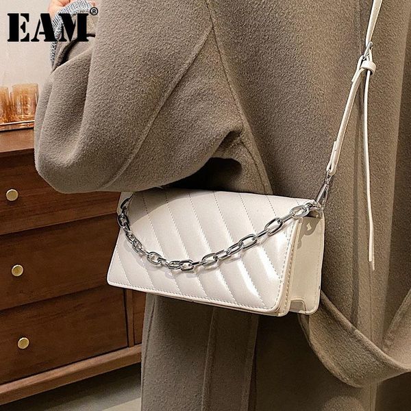 

[eam] women spring new pu leather flap personality all-match crossbody shoulder bag fashion tide 2021 18a2104