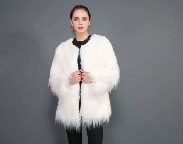

designerlong coat women's imitation fur selling in new 2019, Black