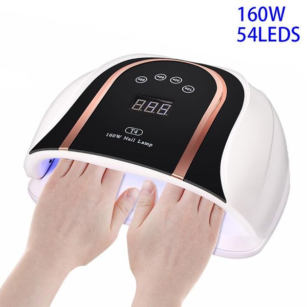 

nail dryers 160w uv led lamp for manicure with 54pcs bead lcd display auto sensor dryer curing all gel tool