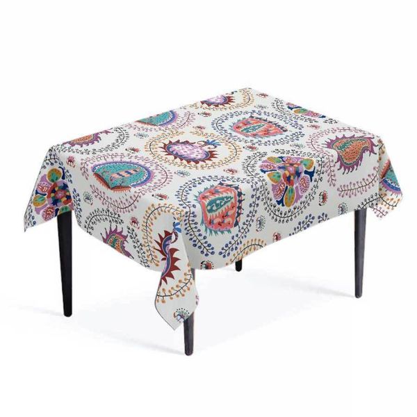 

table cloth american style mat printing stitching geometry tablecloth ethnic multi-color dining tables set customize