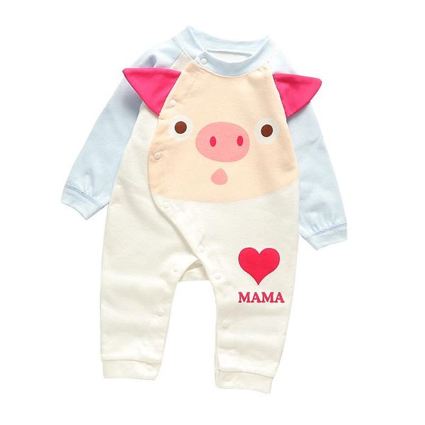 

jumpsuits pure cotton born baby clothes for boy girl cute cartoon jumpsuit spring autumn winter warm comfortable infant lovely romper, Blue