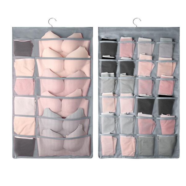 

storage boxes & bins delidge 2pcs underwear bags (12+24)/(6+18) mesh pockets socks bra hanging closet organizer