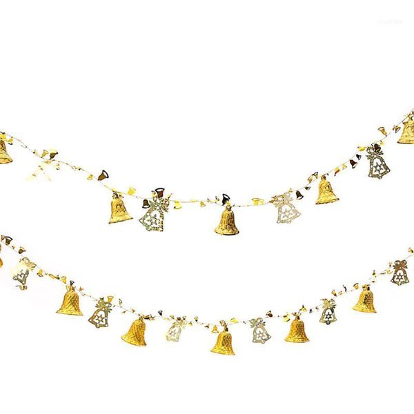 

christmas decorations 1pc hanging bell decoration bells and flower ornament for tree home window wall (gold 71 in1