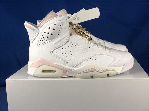 

2021 release jumpman 6 wmns gold hoops basketball shoes vi white sail metallic gold barely rose sports sneakers size eu36-46
