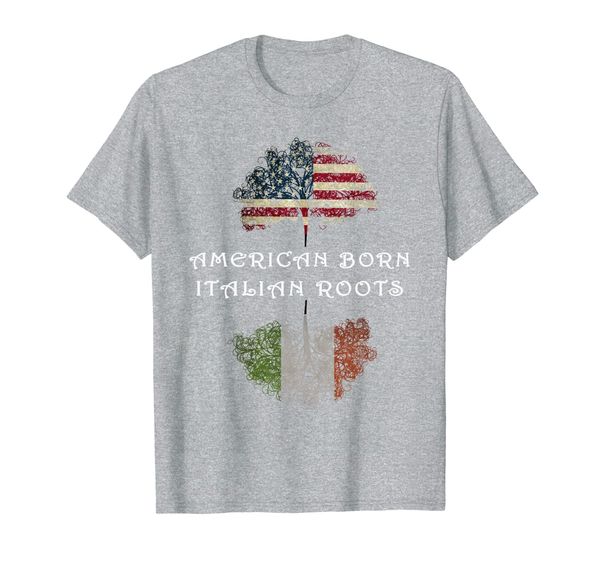 

american born, italian roots t-shirt, White;black