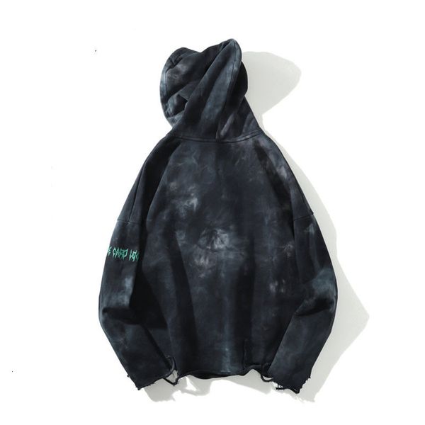 

ripped print destroyed hoodies sweatshirt hip hop vintage water wash hoodie 2021 men harajuku casual hipster streetwear pul 1xjo, Black