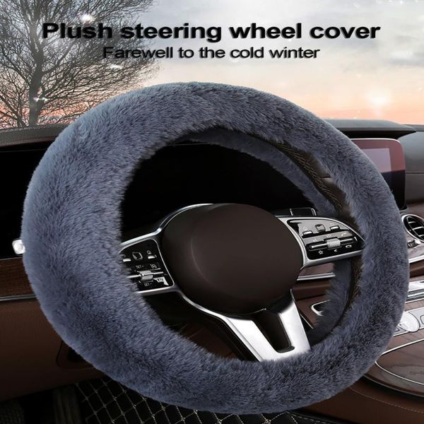 

steering wheel covers universal 37-38cm car cover warm super thick plush collar soft protector accessories