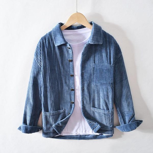 

men's casual shirts men clothing 2021 men's fleece corduroy shirt jacket youth solid color camisas para hombre, White;black