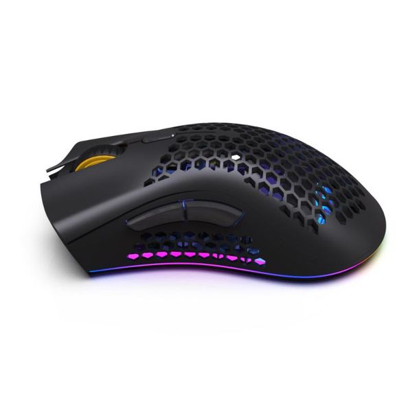 

e-sports games mouse adjustable rgb backlit 7 keys abs wireless black pink support color adjustment mice for laptop