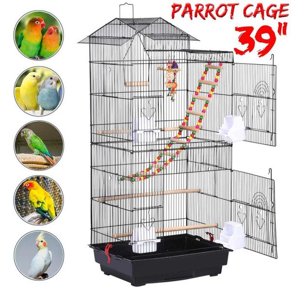 

bird cages 39" cage metal house iron parrot peony wren breeding nest bed with pigeon supplies