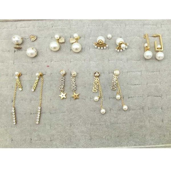 

d home new pearl earrings for womens dijia letter earringsk5, Golden
