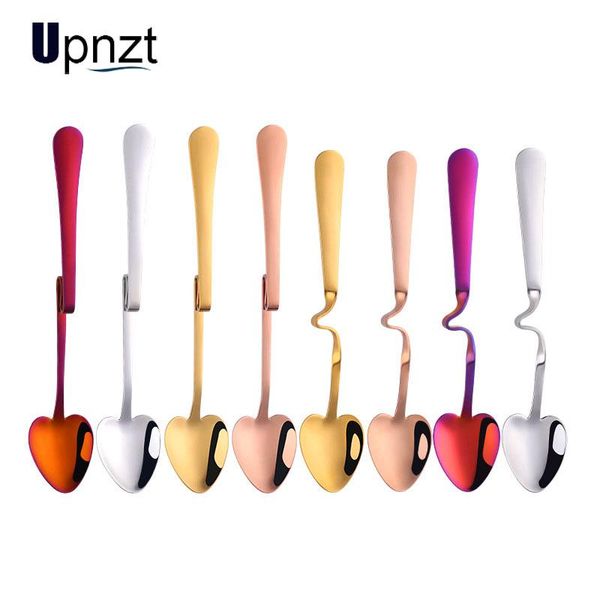 

4pcs stainless steel heart shape coffee spoon honey creative coffee cup hanging spoons set rose gold teaspoon tableware