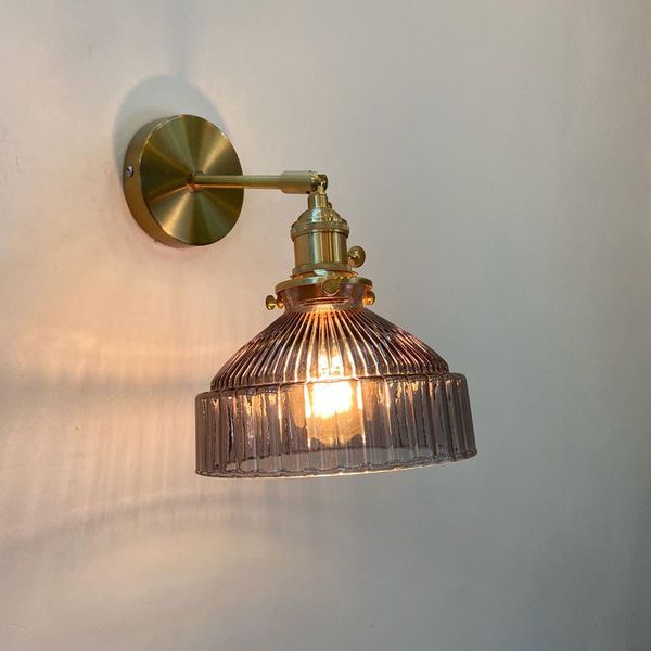

wall lamps nordic green glass brass lamp bedroom bedside stairs led light living room decoration