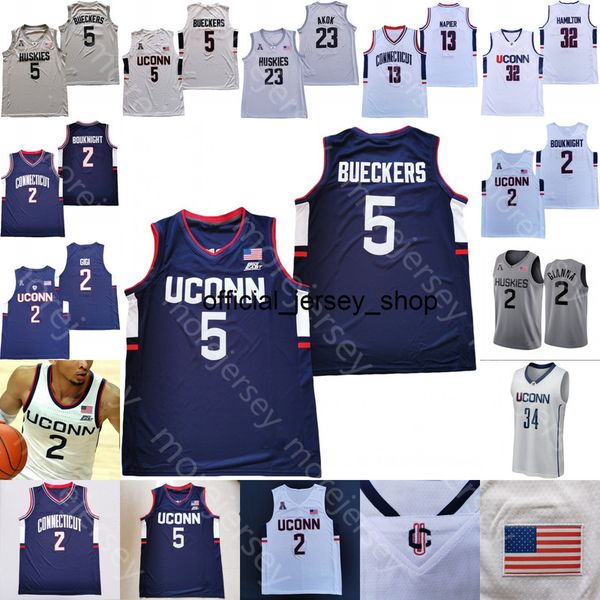 

connecticut uconn huskies basketball jersey ncaa college paige bueckers tyler polley andre jackson adama sanogo jalen gaffney r.j. cole, Black